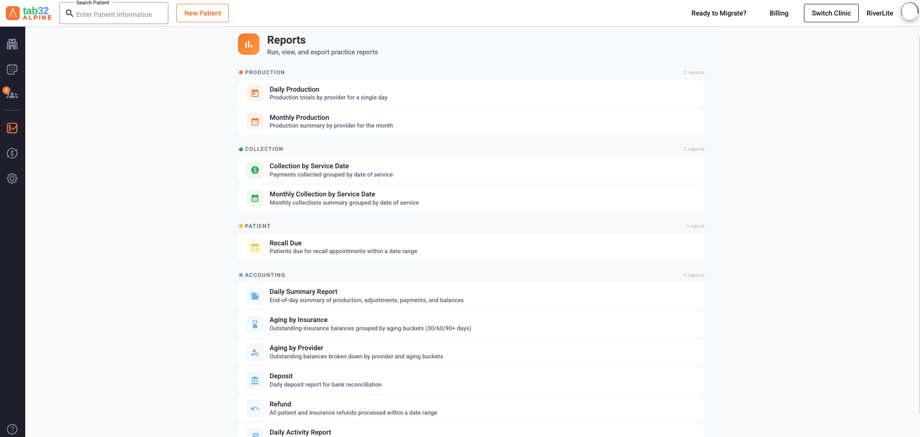 tab32 Real-Time Analytics and Reports